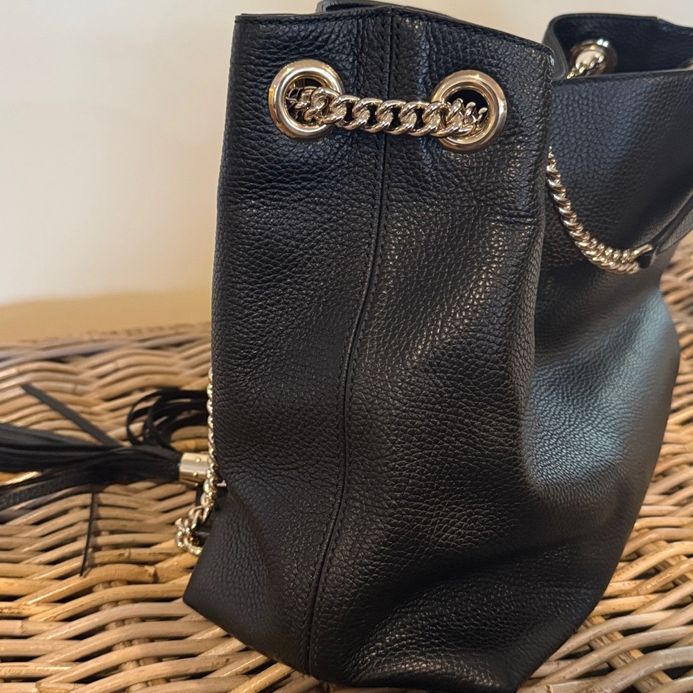 Gucci Black Leather Chain Shoulder Bag - Picture 7 of 7